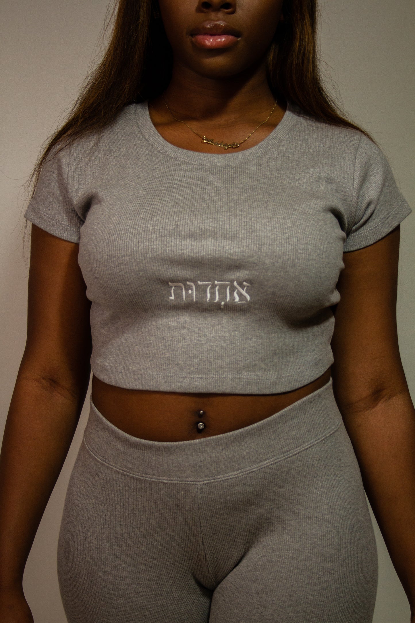 Grey Crop Top